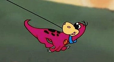 The Flintstones Walking Dino Hanna Barbera Animation Art Sericel with Full Color Lithograph Background