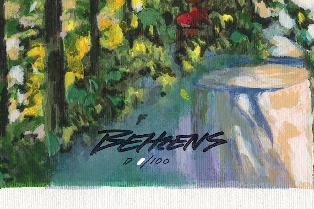 The Road to Positano Howard Behrens Hand Embellished Canvas Serigraph Print Artist Hand Signed and Numbered