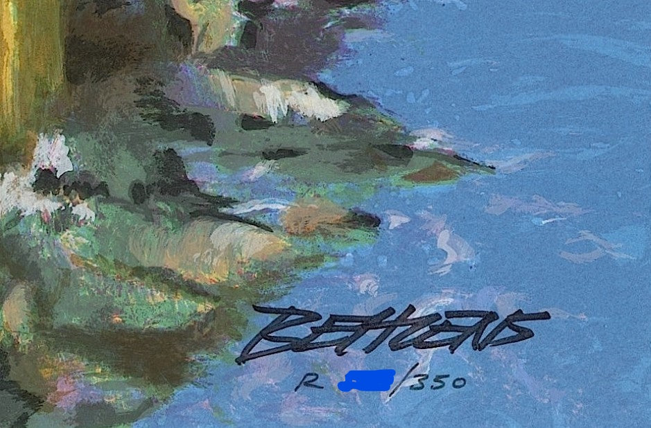 Villa Portofino Howard Behrens Serigraph Print Artist Hand Signed and Numbered