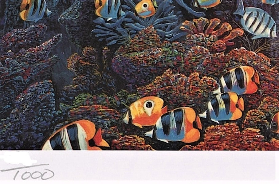 Violet Hues of Moorea Robert Lyn Nelson Mixed Media Print Artist Hand Signed and Numbered