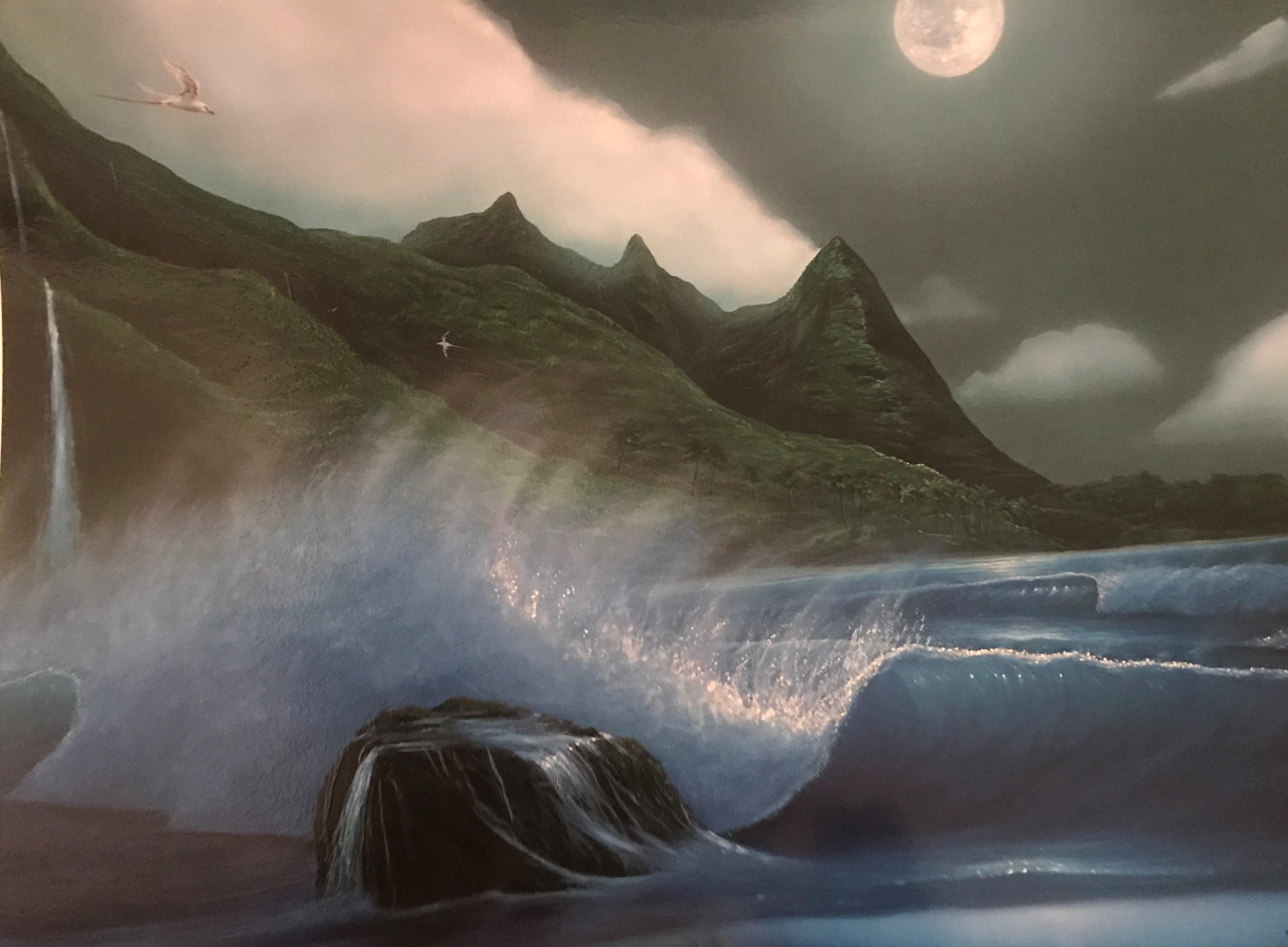 Hanalei Bay Wyland Mixed Media Print Artist Hand Signed and Numbered