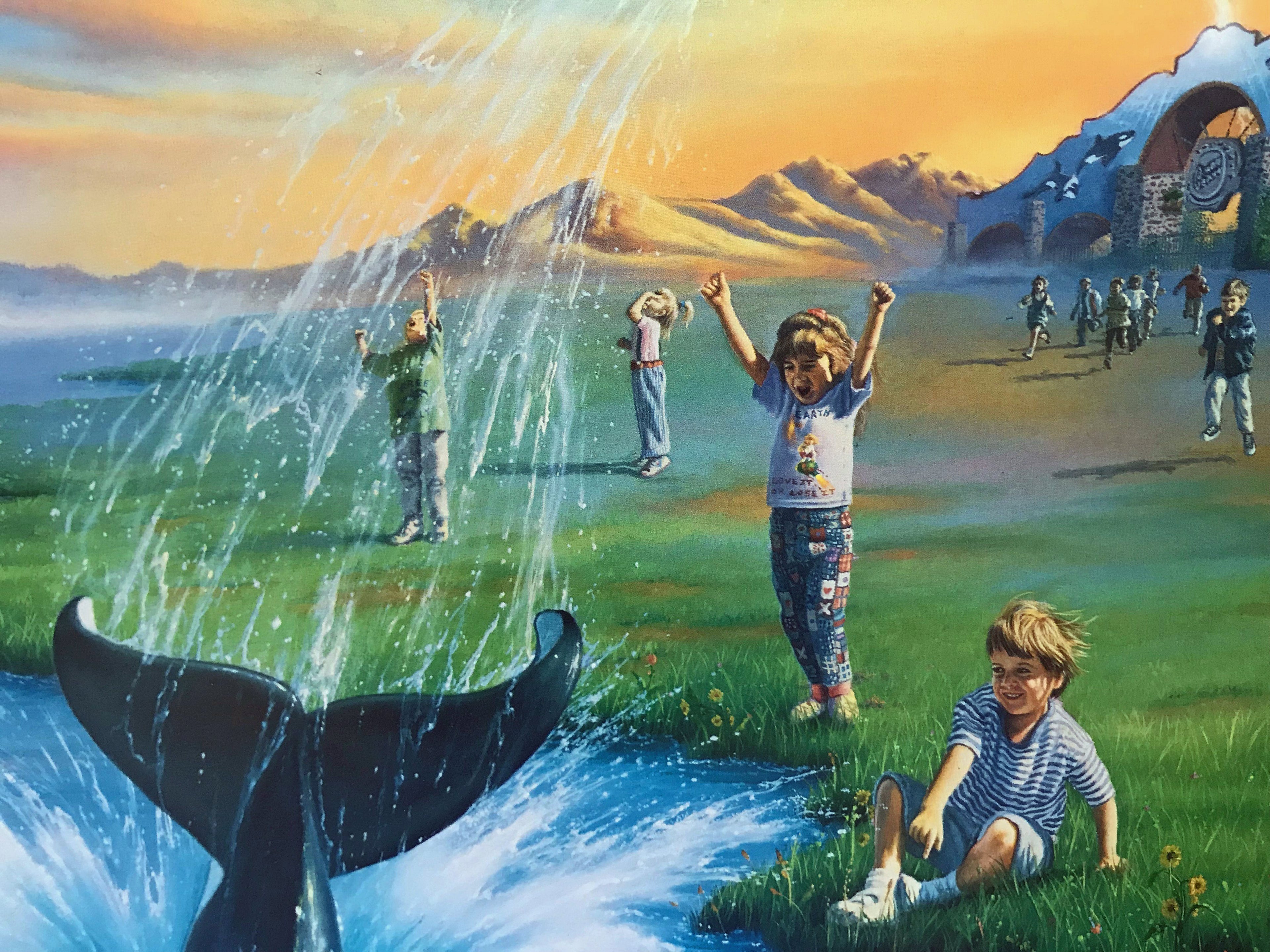 Keikos Dream Wyland and Jim Warren Lithograph Print Wyland Hand Signed and Numbered