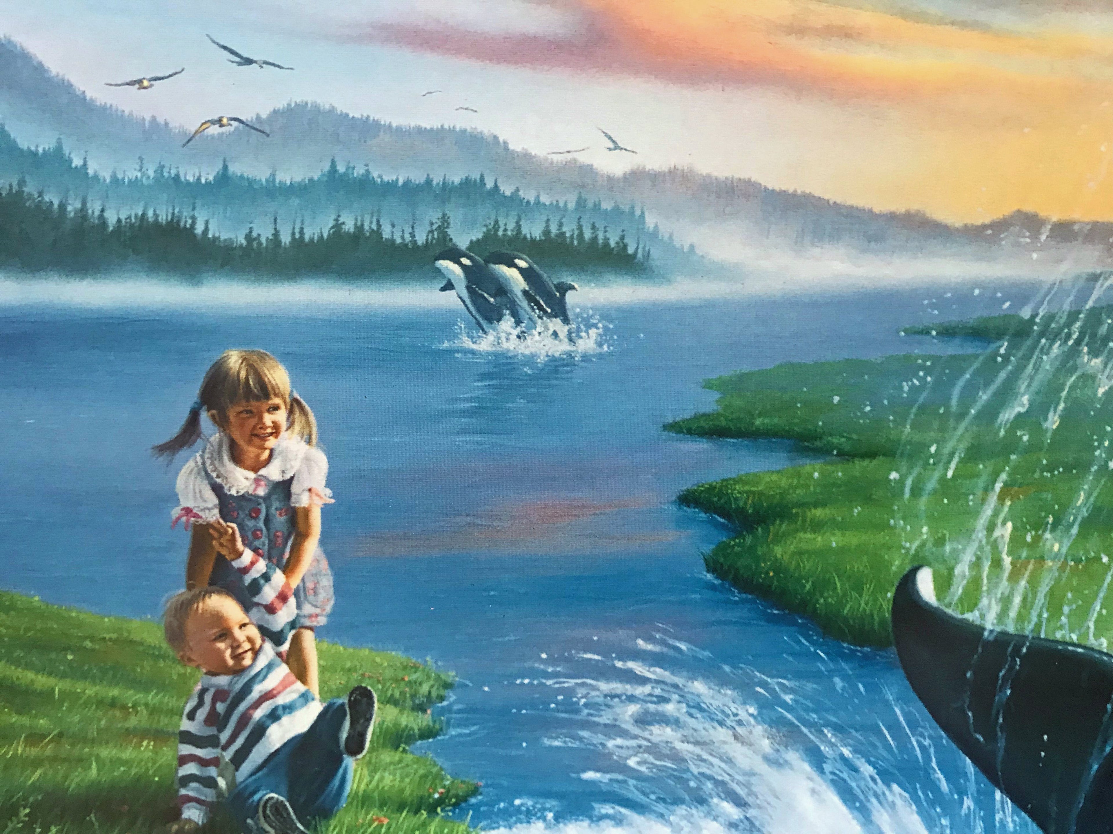 Keikos Dream Wyland and Jim Warren Lithograph Print Wyland Hand Signed and Numbered