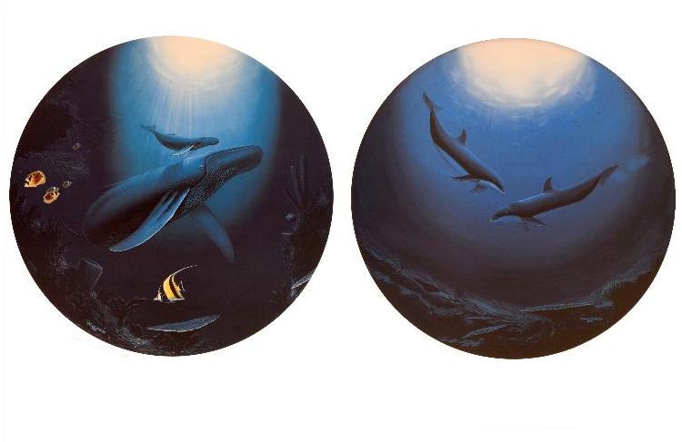 Innocent Age Dolphin Serenity Wyland Lithograph Print Artist Hand Signed and Numbered