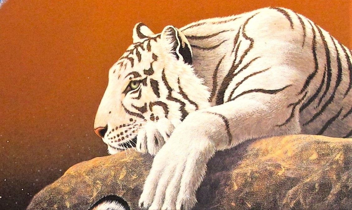 Our Home Too III Tigers William Schimmel Serigraph Print Artist Hand Signed and Numbered