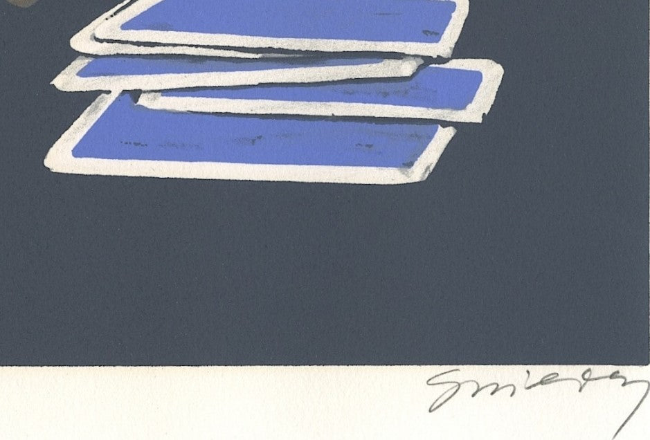 First Gamble Waldemar Swierzy Lithograph Deckle Edge Paper Print Artist Hand Signed and Numbered