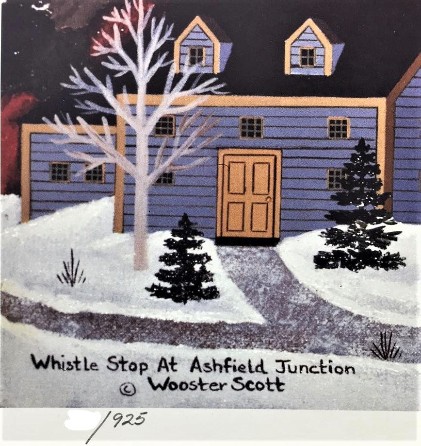 Whistle Stop at Ashfield Junction Jane Wooster Scott Lithograph Print Artist Hand Signed and Numbered