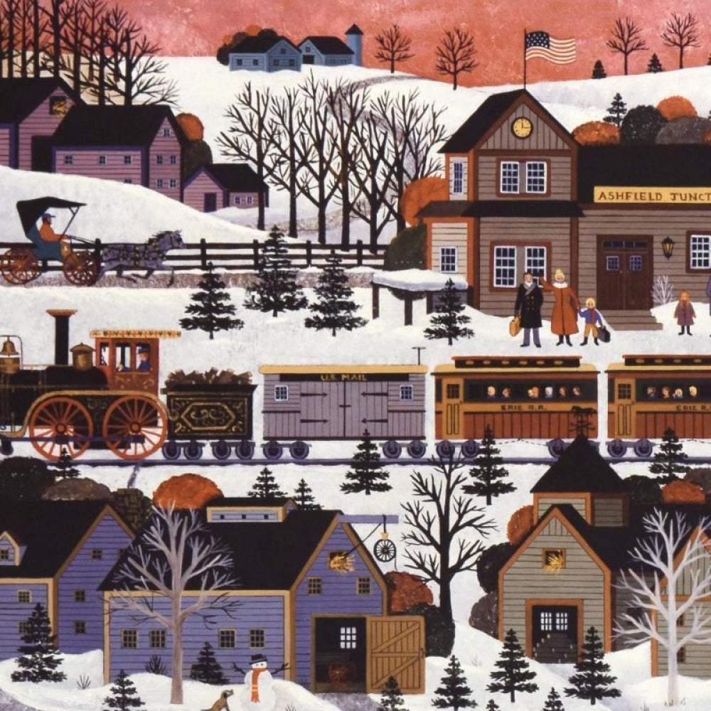 Whistle Stop at Ashfield Junction Jane Wooster Scott Lithograph Print Artist Hand Signed and Numbered