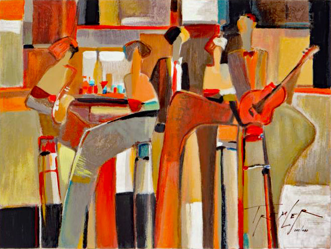 Metro Bar Yuri Tremler Serigraph Print Artist Hand Signed and Numbered