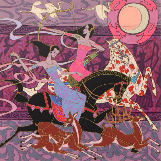Spring Ritual Zu Ming Ho Serigraph Print Artist Hand Signed and Numbered