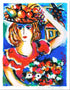 Lady with Bouquet Zamy Steynovitz Serigraph Print Artist Hand Signed and Numbered