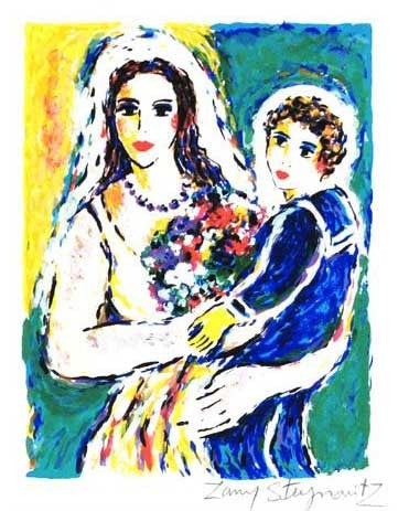 Mother Zamy Steynovitz Serigraph Print Artist Hand Signed and Numbered