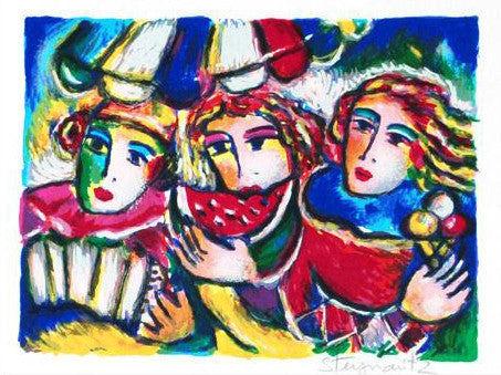 The Happy Feast Zamy Steynovitz Serigraph Print Artist Hand Signed and Numbered