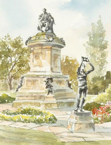 Stratford Upon Avon Martin Goode Original Watercolor Painting Artist Hand Signed Framed