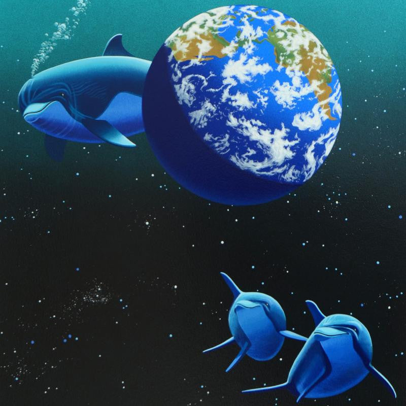 Our Home Too II Dolphins William Schimmel Serigraph Print Artist Hand Signed and Numbered