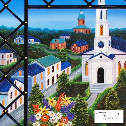 Virginia Village Fanch Ledan Artist Proof Seriolithograph Print Artist Hand Signed and AP Numbered