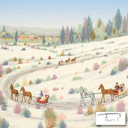Country Sleigh Ride Fanch Ledan Artist Proof Lithograph Print Artist Hand Signed and Numbered