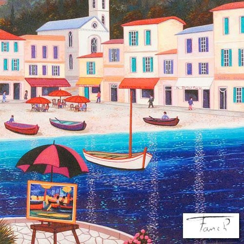 Puerto Cervo Fanch Ledan Canvas Giclée Print Artist Hand Signed and Numbered