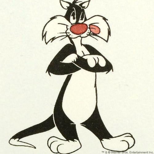 Sylvester the Cat Warner Bros Hand Tinted Color Etching Numbered and Framed