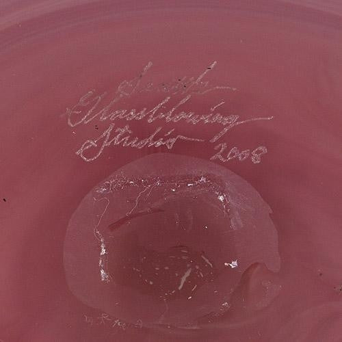 Seattle Glassblowing Studio Hand Blown Glass Bowl Sculpture Signed and Dated