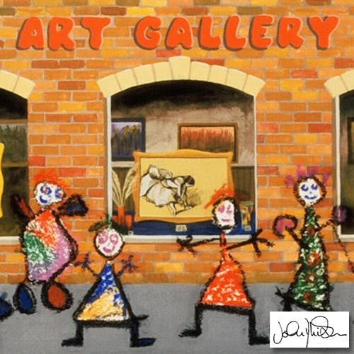 Window Shopping I John Wilson Giclée Print Artist Hand Signed Numbered and Framed