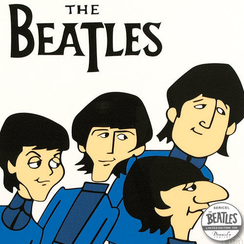 Beatles Posing Sericel with Full Color Lithograph Background by DenniLu