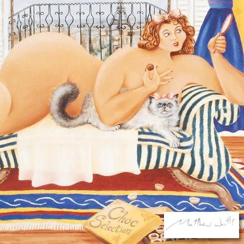 Madonna avec Pussy Matthew Watts Lithograph Print Artist Hand Signed Numbered and Matted
