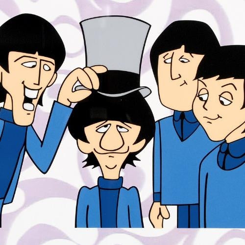 Ringos Top Hat DenniLu Company and Apple Corps Authorized Beatles Sericel with Full Color Lithograph Background