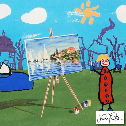 The Boating Lake John Wilson Giclée Framed Print Artist Hand Signed and Numbered