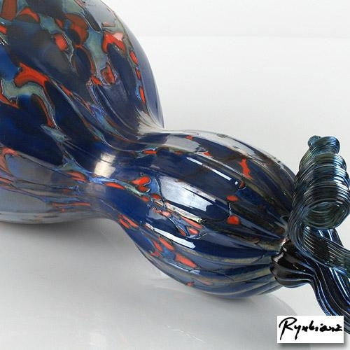 Mariusz Rynkiewicz Hand Blown Glass Pumpkin Sculpture Artist Hand Signed