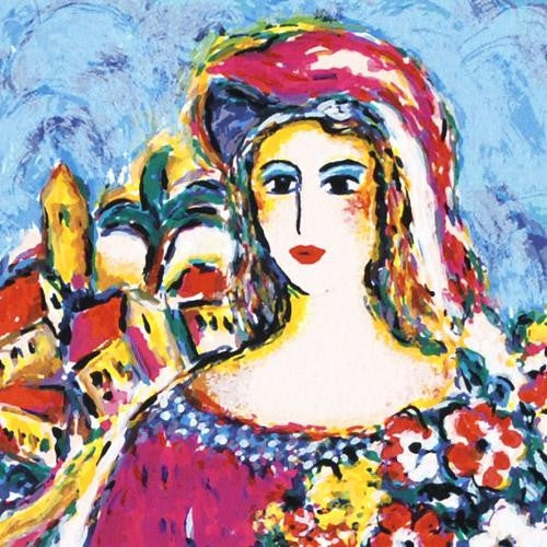 View of the Old City Zamy Steynovitz Serigraph Print Artist Hand Signed and Numbered