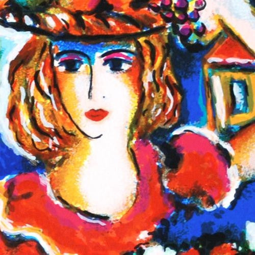 Lady with Bouquet Zamy Steynovitz Serigraph Print Artist Hand Signed and Numbered