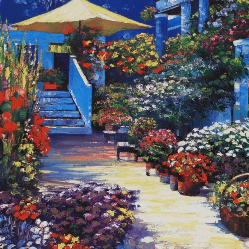 Nantucket Flower Market Howard Behrens Artist Proof Hand Embellished Canvas Giclée Print Artist Hand Signed and AP Numbered