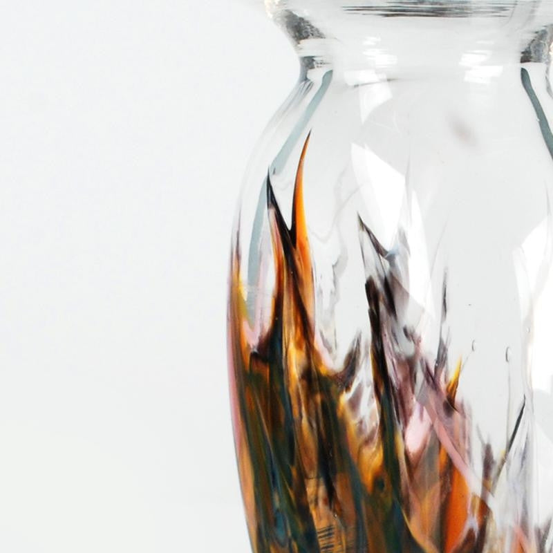 The Glass Forge Studio Hand Blown Glass Color Vase Studio Signed