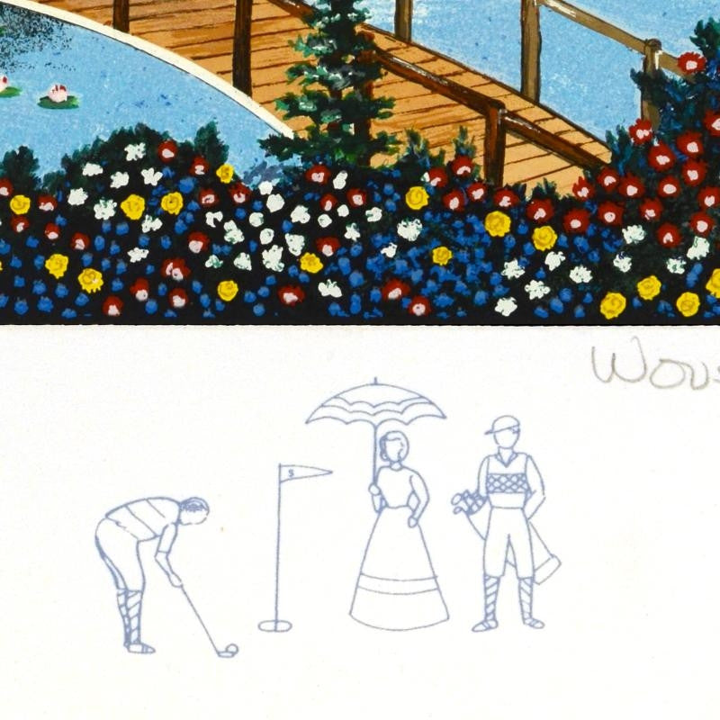 Putt for the Championship Jane Wooster Scott Artist Proof Lithograph Print with Remarque Artist Hand Signed and AP Numbered