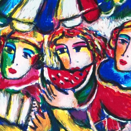 The Happy Feast Zamy Steynovitz Serigraph Print Artist Hand Signed and Numbered