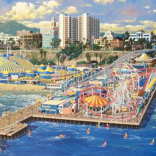 Santa Monica Alexander Chen Offset Lithograph Print Artist Hand Signed and Numbered