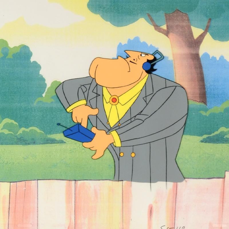 Pink Panther Show Production Animation Cel and Paired Pencil Sketch Framed