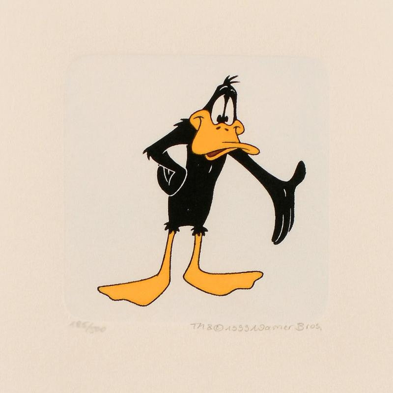 Daffy Duck Warner Bros Hand Tinted Color Etching Numbered and Framed