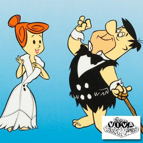 Viva Rock Vegas Hanna Barbera Animation Art Flintstones Sericel with a Full Color Lithograph Background
