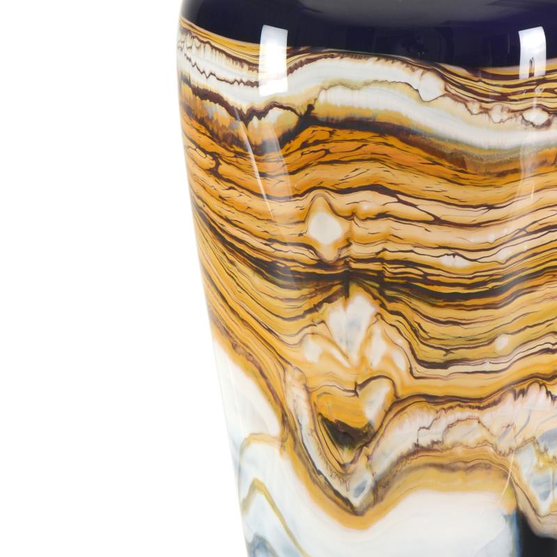 Strata Amethyst Traditional Urn GartnerBlade Hand Blown Glass Sculpture Artists Hand Signed