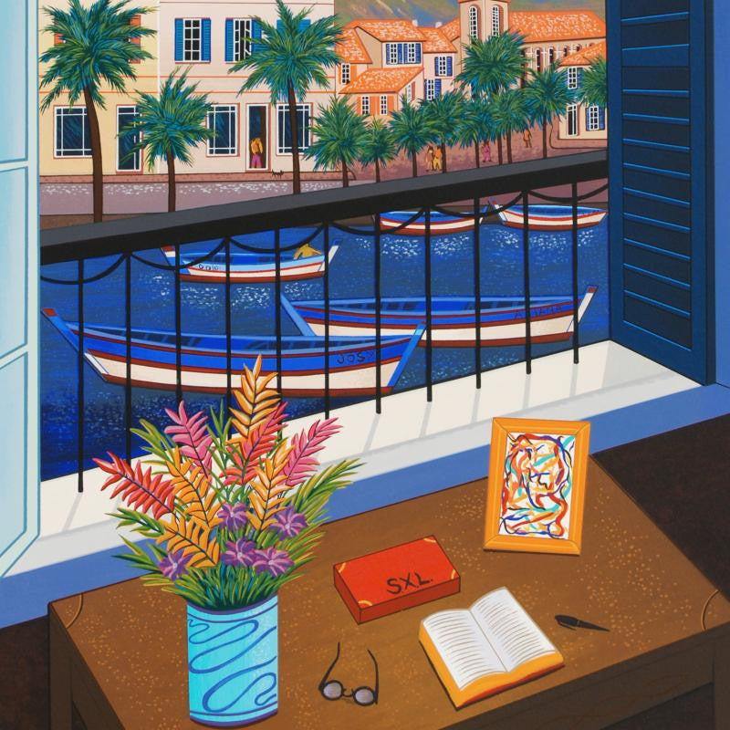 Window on Bonifacio Fanch Ledan Serigraph Print Artist Hand Signed and Numbered