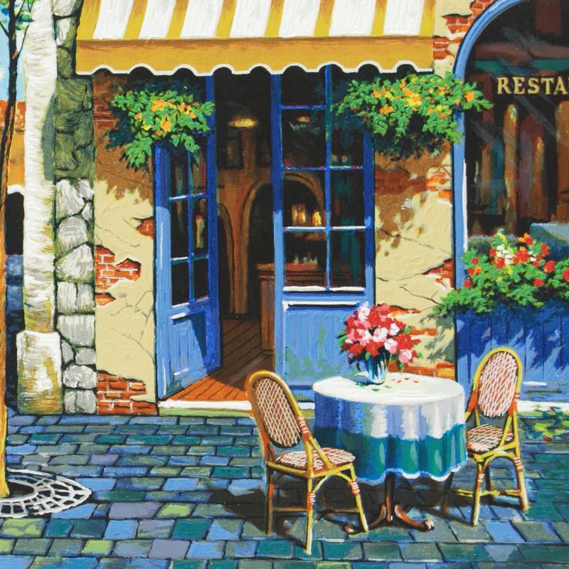 Café in Provence Anatoly Metlan Lithograph Print Artist Hand Signed and Numbered