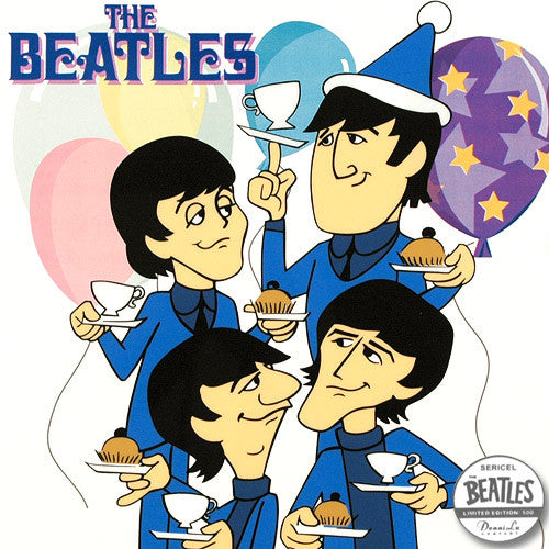 Tea and Crumpets Beatles Sericel with Full Color Lithograph Background Apple Corps Ltd Authorized by DenniLu