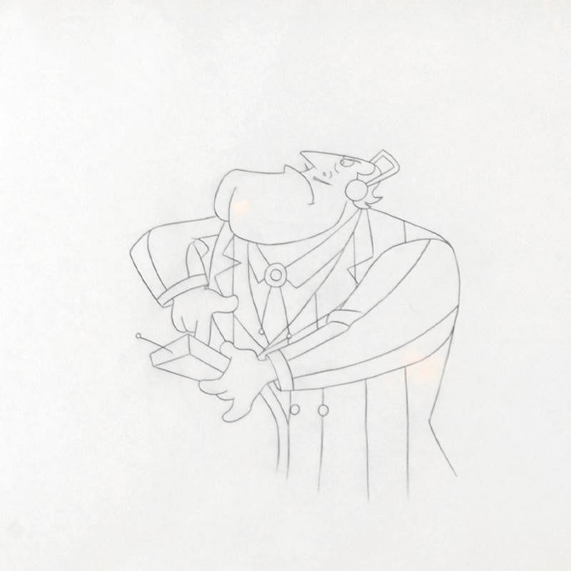 Pink Panther Show Production Animation Cel and Paired Pencil Sketch Framed