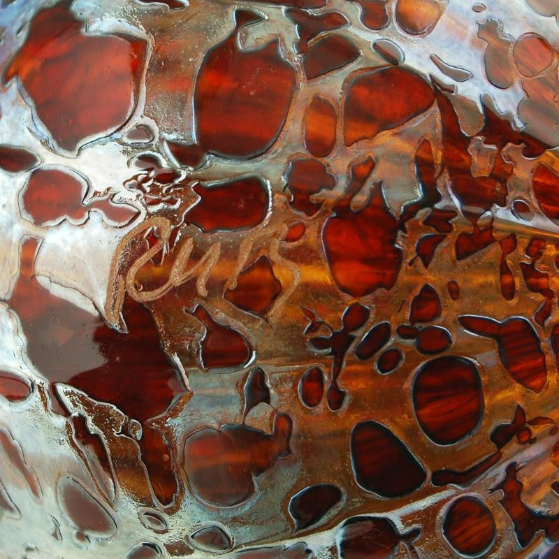 Mariusz Rynkiewicz Hand Blown Glass Pumpkin Sculpture Artist Hand Signed