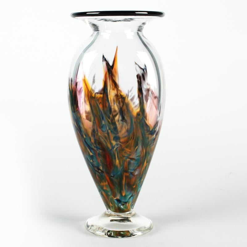 The Glass Forge Studio Hand Blown Glass Color Vase Studio Signed