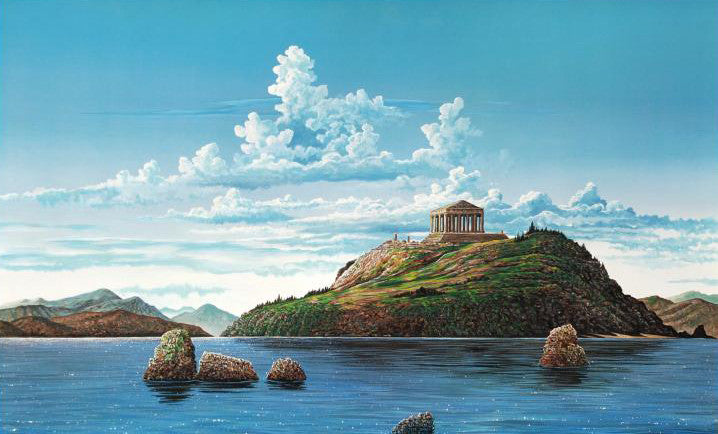 Athenian Odyssey Robert Lyn Nelson Mixed Media Print with Artist Hand Drawn Remarque Hand Signed and Numbered