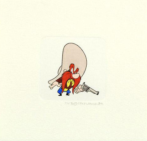 Yosemite Sam Warner Bros Looney Tunes Hand Tinted Color Etching Set with Matching Edition Numbered