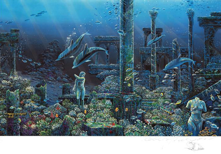 Athenian Odyssey Robert Lyn Nelson Mixed Media Print with Artist Hand Drawn Remarque Hand Signed and Numbered